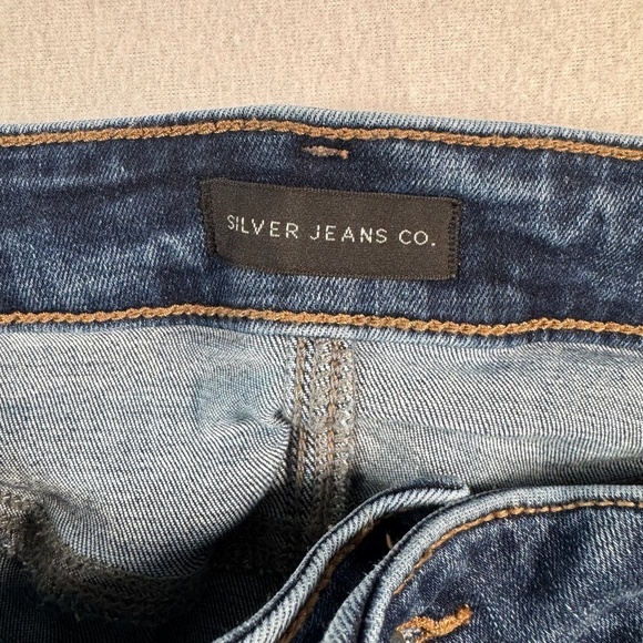 Silver Jeans Womens 18 Blue Boyfriend Straight Mid Rise Medium Wash Stretch - Picture 3 of 11